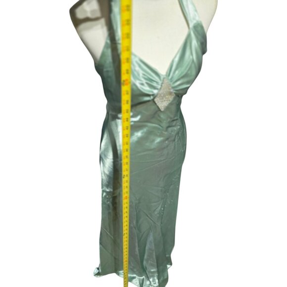 Vtg Gunne Sax Halter Satin Formal Gown Womens Size 3/4 Jessica McClintock - Picture 15 of 16
